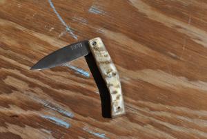 Polished Rams Horn Folder Artisan Made Pallares Solsona Spain Mint 90's 4" Closed Tight And Loud