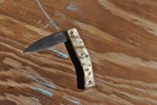 Polished Rams Horn Folder Artisan Made Pallares Solsona Spain Mint 90's 4" Closed Tight And Loud