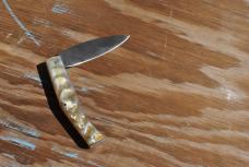 Polished Rams Horn Folder Artisan Made Pallares Solsona Spain Mint 90's 4" Closed Tight And Loud