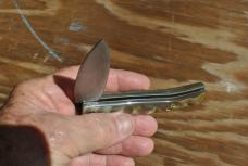Polished Rams Horn Folder Artisan Made Pallares Solsona Spain Mint 90's 4" Closed Tight And Loud