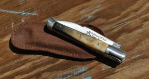 Fontinelle Pataud Thiers France 4 1/4" Closed Mountain Goat Handle Sandvik 12C27 1/2 Stop Loud