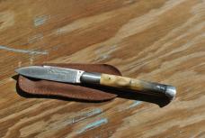 Fontinelle Pataud Thiers France 4 1/4" Closed Mountain Goat Handle Sandvik 12C27 1/2 Stop Loud Fontinelle Pataud Thiers France 4 1/4" Closed Mountain Goat Handle Sandvik 12C27 1/2 Stop Loud