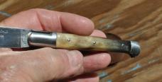 Fontinelle Pataud Thiers France 4 1/4" Closed Mountain Goat Handle Sandvik 12C27 1/2 Stop Loud Fontinelle Pataud Thiers France 4 1/4" Closed Mountain Goat Handle Sandvik 12C27 1/2 Stop Loud