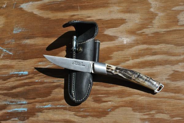 Le Thiers Fontenille Pataud 4 1/2" Closed Sandvik 14C28N Ram Horn Handle Locking Blade Artisan Made