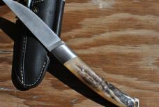 Le Thiers Fontenille Pataud 4 1/2" Closed Sandvik 14C28N Ram Horn Handle Locking Blade Artisan Made