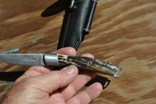 Le Thiers Fontenille Pataud 4 1/2" Closed Sandvik 14C28N Ram Horn Handle Locking Blade Artisan Made