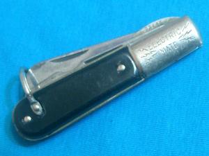 VINTAGE RIO RIC NOR ELECTRIC MATE BARLOW BAREHEAD ELECTRICIANS FOLDING POCKET PEN KNIFE KNIVES OLD
