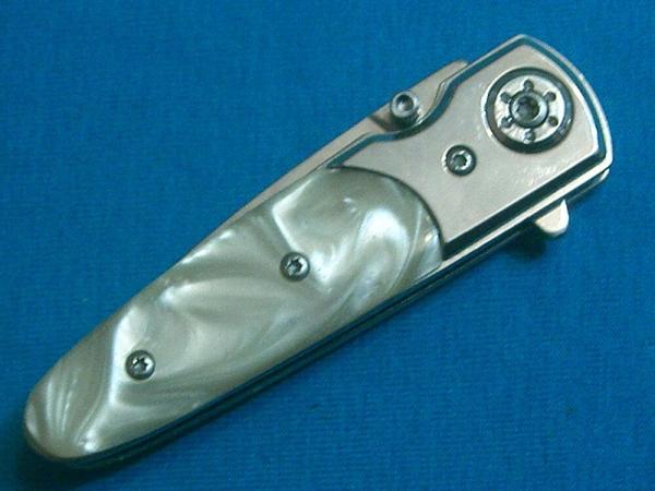 WARTECH FAUX PEARL SINGLE BLADE LOCKBACK EDC BAREHEAD FOLDING POCKET JACK KNIFE KNIVES OLD