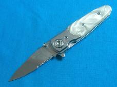 WARTECH FAUX PEARL SINGLE BLADE LOCKBACK EDC BAREHEAD FOLDING POCKET JACK KNIFE KNIVES OLD