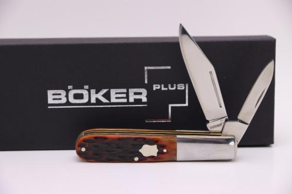 Boker Plus Barlow Knife 3.25" Brown Jigged Bone 01BO493. Boker Plus Barlow Knife 3.25" Brown Jigged Bone 01BO493.