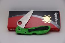 Spyderco Salt 2 Folding Knife 3" LC200N Serrated Blade, Green FRN Handles - C88FSGR2