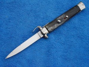 NOS Vintage 1960's Italian OTF Rosa Uliana Primo "Brazilian Horn" Switchblade 