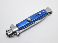 9" Automatic Switchblade Stiletto - Blue Simulated Pearl Handle - Milano
