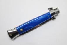 9" Automatic Switchblade Stiletto - Blue Simulated Pearl Handle - Milano
