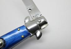 9" Automatic Switchblade Stiletto - Blue Simulated Pearl Handle - Milano