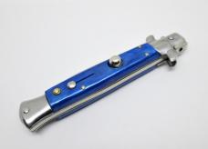 9" Automatic Switchblade Stiletto - Blue Simulated Pearl Handle - Milano