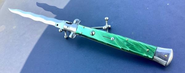 Italian 13 inch SKM Green Acrylic Kris Blade 