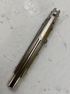 Walt's Latama 28cm / 11" Translucent Honey Horn Red Dot Half-Grind Swivel Bolster Stiletto 5mm Blade