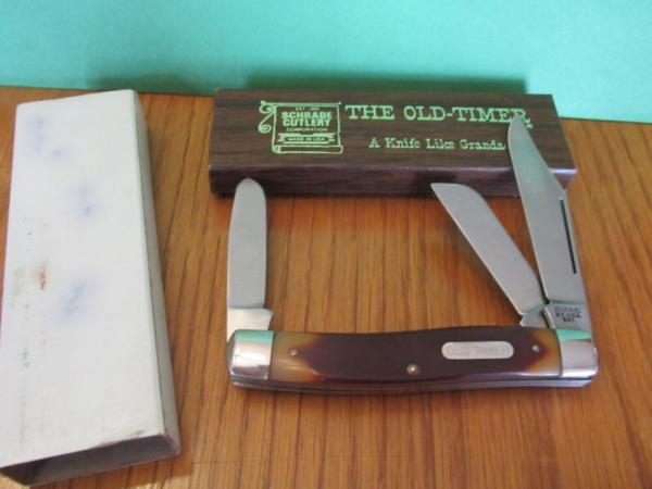 Schrade Old Timer Rough Saw Cut Delrin Handle Stockman Model # 8OT