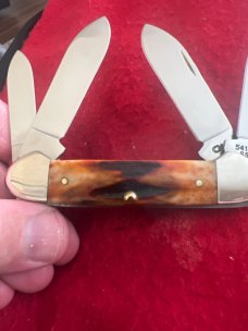 1997 Case XX USA 3 dots 54131 SS Goregous fat & Gnarly Red Stag Hamdles Four Blade canoe