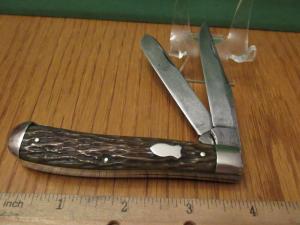 Schrade Walden New York Peach seed Jigged Bone Trapper Pattern # 293  