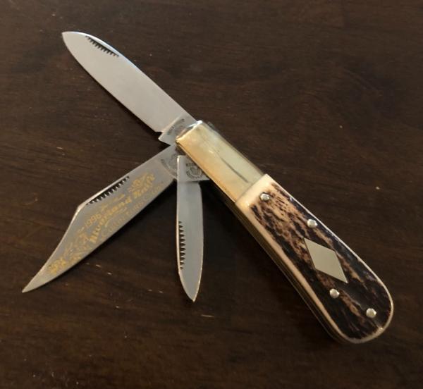 Fighn'n Rooster - Solingen German - Frank Buster - Three Blade Genuine Stag Balow Jack Knife