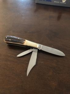 Fighn'n Rooster - Solingen German - Frank Buster - Three Blade Genuine Stag Balow Jack Knife Fighn'n Rooster - Solingen German - Frank Buster - Three Blade Genuine Stag Balow Jack Knife