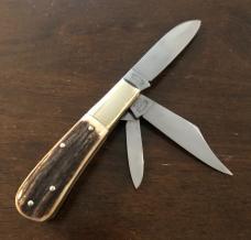 Fighn'n Rooster - Solingen German - Frank Buster - Three Blade Genuine Stag Balow Jack Knife Fighn'n Rooster - Solingen German - Frank Buster - Three Blade Genuine Stag Balow Jack Knife
