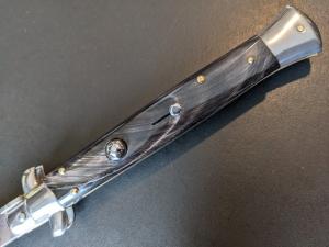 FRANK BELTRAME 28CM 11" BAYONET AUTO IN ALL BLACK BUFFALO HORN...NEW 