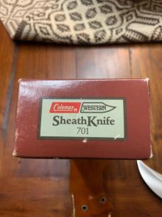 Coleman Western West Mark 701 Knife, Sheath & Original Box Coleman Western West Mark 701 Knife, Sheath & Original Box
