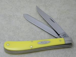 Case XX USA 2 Dot 1978 Yellow 32048SP Slimline Trapper Farmers Jack Knife
