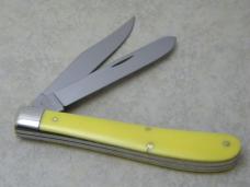 Case XX USA 2 Dot 1978 Yellow 32048SP Slimline Trapper Farmers Jack Knife