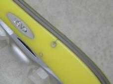 Case XX USA 2 Dot 1978 Yellow 32048SP Slimline Trapper Farmers Jack Knife