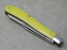 Case XX USA 2 Dot 1978 Yellow 32048SP Slimline Trapper Farmers Jack Knife