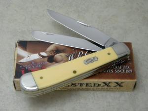 Case XX USA 2009 Cream Composition 4254 SS Trapper Knife in Box - Jesus Fish Shield