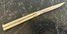 Vintage Valor Kamikaze Balisong Butterfly Knife, Made In Japan, Model 591, Gold Color Handle, Unused