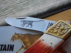 Vintage Parker IMAI K139 Wildlife Series Mountain Lion with Bone Stag handles Japan Vintage Parker IMAI K139 Wildlife Series Mountain Lion with Bone Stag handles Japan