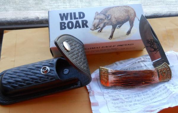 Vintage Parker IMAI K538 Wildlife Series Wild Boar with Bone Stag handles Japan