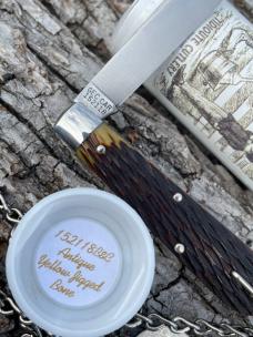 GEC TIDIOUTE 15211B&C ANTIQUE YELLOW JIGGED BONE HUCKLEBERRY BOYS KNIFE