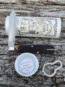 GEC TIDIOUTE 15211B&C ANTIQUE YELLOW JIGGED BONE HUCKLEBERRY BOYS KNIFE