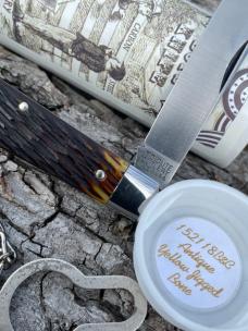 GEC TIDIOUTE 15211B&C ANTIQUE YELLOW JIGGED BONE HUCKLEBERRY BOYS KNIFE