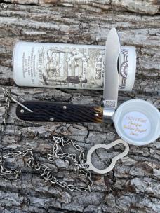GEC TIDIOUTE 15211B&C ANTIQUE YELLOW JIGGED BONE HUCKLEBERRY BOYS KNIFE