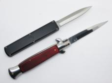 (2) Automatic Knives - OTF & Wood Handle Switchblade - Unbranded