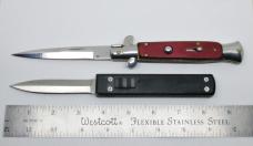 (2) Automatic Knives - OTF & Wood Handle Switchblade - Unbranded