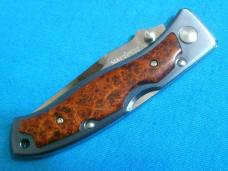 BLUE SEKI CUT HIRO VG10 JAPAN LOCKBACK FOLDING HUNTER POCKET KNIFE KNIVES BURLWOOD HANDLE MIB BLUE SEKI CUT HIRO VG10 JAPAN LOCKBACK FOLDING HUNTER POCKET KNIFE KNIVES BURLWOOD HANDLE MIB