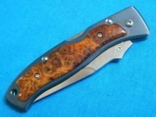 BLUE SEKI CUT HIRO VG10 JAPAN LOCKBACK FOLDING HUNTER POCKET KNIFE KNIVES BURLWOOD HANDLE MIB