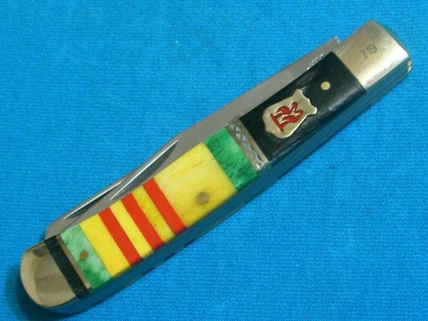 KISSING CRANE VIETNAM VETERAN TRAPPER POCKET KNIFE KNIVES MIB 719