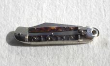 RARE 8cm OLDER HUBERTUS GENUINE STAG GERMAN SPRINGER VG 10 LAMINATED SUMINAGASHI DAMACUS BLADE
