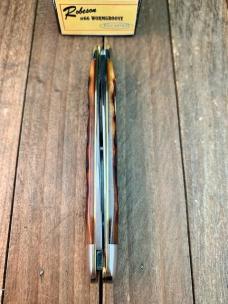 Robeson Pocketeze Muskrat Rootbeer Worm Groove Bone D2 Tool Steel 