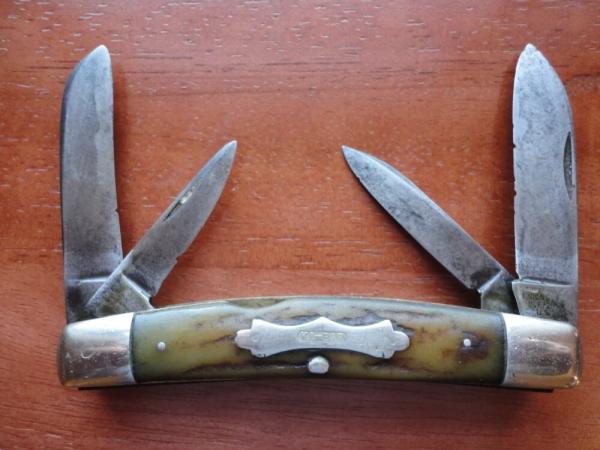 LARGE KABAR (UNION CUTLERY) STAG 4 BLADE CONGRESS